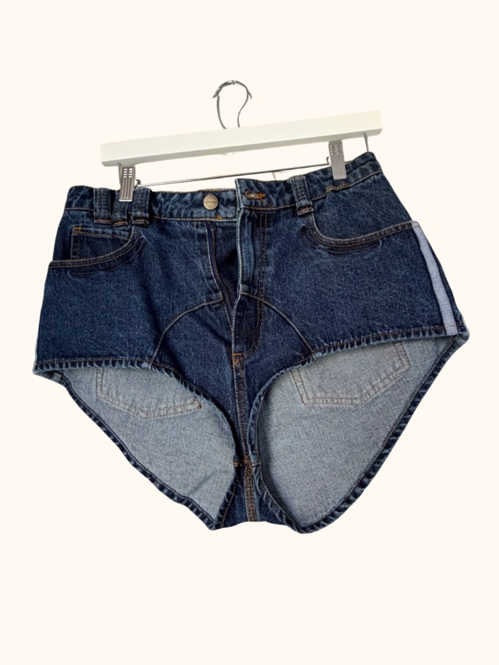 Dark Blue High-Waist Denim Jean Shorts